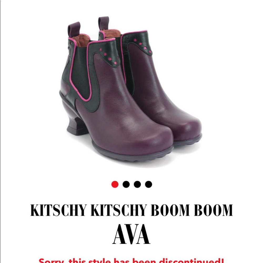 Cutie Fluevog Booties! Purple w/pink and black